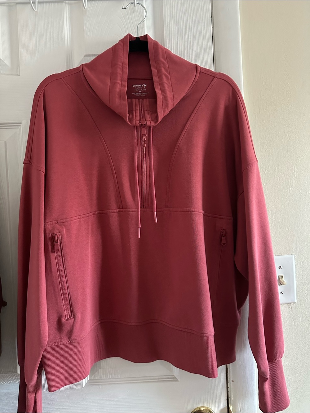 Old Navy Dusty Rose Half-Zip Drawstring Pullover